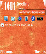 Capture d'écran OrangeN73v1 by M&G thème