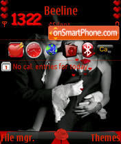 Luv wit rose animated s60v3 tema screenshot