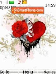 Abst Love heart with flower tema screenshot