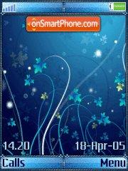 Blue Floral 01 tema screenshot