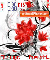 Abst Red Flower theme screenshot