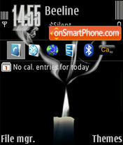 Black & White Candle tema screenshot