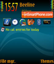 Blue Orange Waves tema screenshot