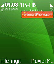 Скриншот темы Glossy Green S60V2