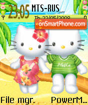 Hawaiian Hello Kitty Animated es el tema de pantalla