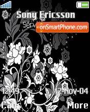 Black N White Floral tema screenshot