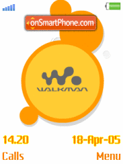 Orange Walkman Animated tema screenshot