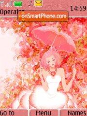 Pink Lady In Flowers tema screenshot