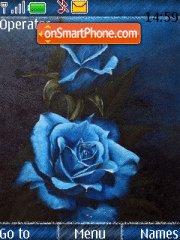 3d blue Flowers tema screenshot