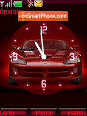 Car red clock tema screenshot
