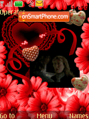 Romantic Love Kiss theme screenshot
