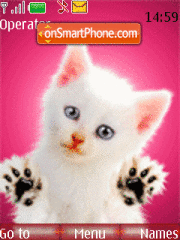Animated white kitten tema screenshot