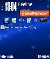 Symbianthemesus blue Default es el tema de pantalla