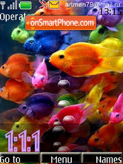 Green Fish clock tema screenshot