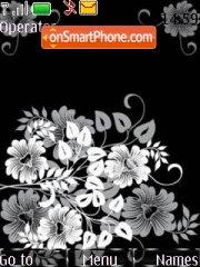 Abstract Black Flowers tema screenshot