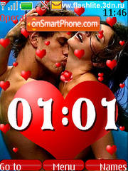 Love clock animated(SWF) theme screenshot