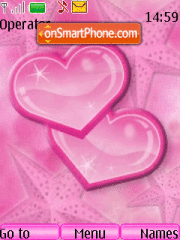 Скриншот темы Pink Heart Animated