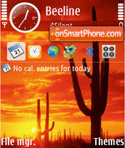 Burning Sunset tema screenshot