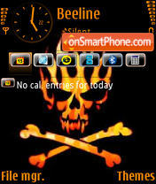 Orange Skull tema screenshot