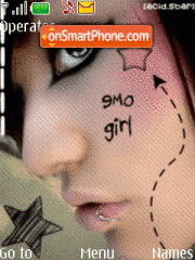 Скриншот темы Animated Emo Girl 01