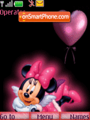 Скриншот темы Minnie heart animated