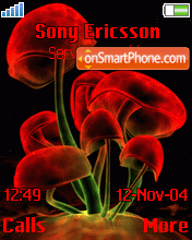 Red Mushrooms tema screenshot