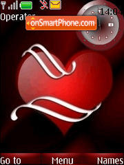 SWF clock red heart Theme-Screenshot