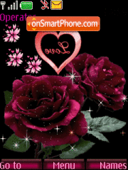 Скриншот темы Love roses Animated