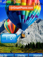 SWF baloons clock es el tema de pantalla