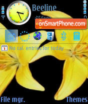 Скриншот темы Neon Yellow Flowers