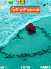 Animated Love Beach tema screenshot