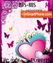 Butterfly and Heart tema screenshot
