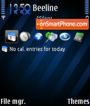 Blue Stripes tema screenshot