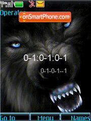 Capture d'écran SWF clock Wolf thème