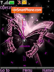 SWF butterfly clock tema screenshot