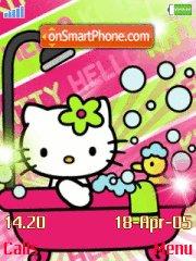 Hello Kitty in Bath es el tema de pantalla