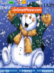 Скриншот темы Happy Snowman Animated