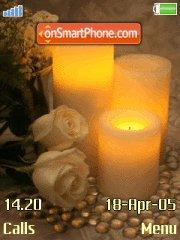 Candle and Roses tema screenshot