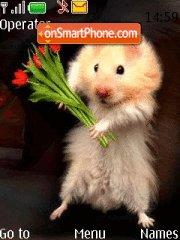 Hamster with Tulips tema screenshot