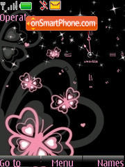 SWF clock Butterfly tema screenshot