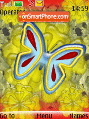 Скриншот темы Blue Butterfly Animated