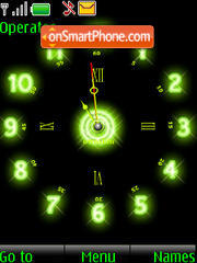 SWF green clock es el tema de pantalla