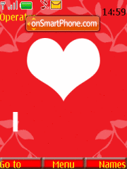 Red Love Heart tema screenshot