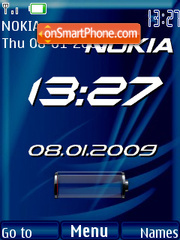 SWF Nokia clock $ battery theme screenshot