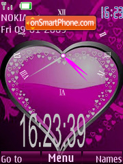 Swf Clock Heart tema screenshot