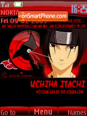 Скриншот темы Uchiha Itachi Clock SWF