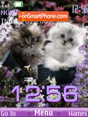 Скриншот темы SWF clock kittens