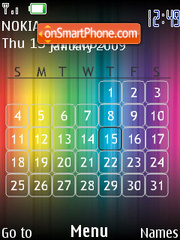 Скриншот темы Rainbow Calendar SWF