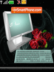 Computer love animated tema screenshot