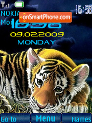 Capture d'écran SWF clock Tiger thème